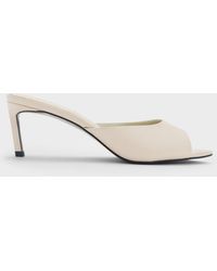 Charles & Keith - Pointed Peep-Toe Heeled Mules - Lyst