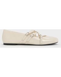 Charles & Keith - Triple-Strap Mary Jane Flats - Lyst