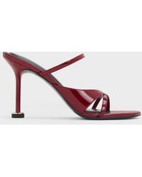 Charles & Keith - Wynn Patent Crossover Sculptural-Heel Strappy Mules - Lyst