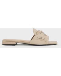 Charles & Keith - Kori Suede Lace-Up Slide Sandals - Lyst