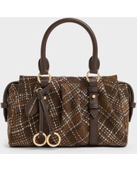 Charles & Keith - Britton Checkered Top Handle Tote Bag - Lyst