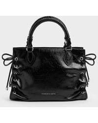 Charles & Keith - Mini Nylah Grommet Lace-Up Tote Bag - Lyst