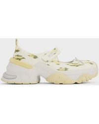 Charles & Keith - Floral-Print Bow Mary Jane Sneakers - Lyst