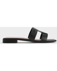 Charles & Keith - Petina Leather Slide Sandals - Lyst