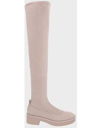 Charles & Keith - Textured Thigh-high Block Heel Boots - Lyst