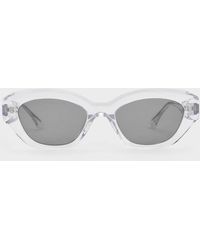 Charles & Keith - Recycled Acetate Geometric-frame Cateye Sunglasses - Lyst