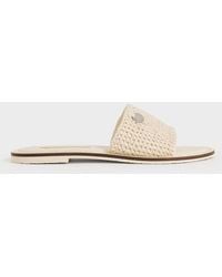 Charles & Keith - Raffia Woven Slide Sandals - Lyst