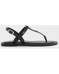 Charles & Keith - Metallic-accent Thong Sandals - Lyst