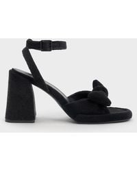 Charles & Keith - Loey Textured Bow Ankle-strap Sandals - Lyst