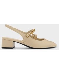 Charles & Keith - Double-Chain Charm Mary Jane Slingback Pumps - Lyst