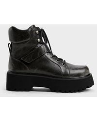 Charles & Keith - Eliot Platform Combat Boots - Lyst