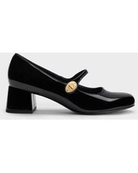 Charles & Keith - Hettie Patent Metallic-buckle Block-heel Mary Janes - Lyst