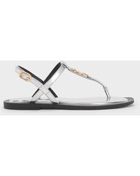 Charles & Keith - Metallic-accent Thong Sandals - Lyst