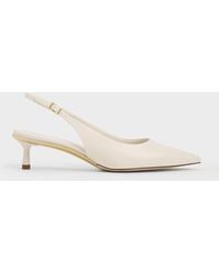 Charles & Keith - Curtis Pointed-toe Kitten-heel Slingback Pumps - Lyst