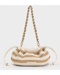 Charles & Keith - Ida Knitted Striped Chain-handle Clutch - Lyst