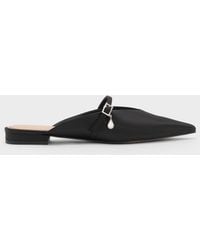 Charles & Keith - Teardrop-Crystal Flat Mules - Lyst