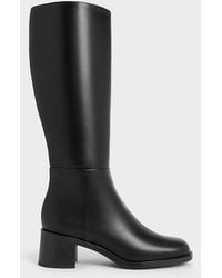 Charles & Keith - Louise Block-heel Knee-high Boots - Lyst