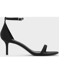 Charles & Keith - Grosgrain Stiletto-Heel Ankle-Strap Sandals - Lyst