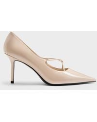 Charles & Keith - Patent Crossover Pointed Pumps - Lyst