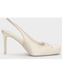 Charles & Keith - Satin Ruched Stiletto Slingback Pumps - Lyst