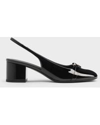 Charles & Keith - Dorian Patent Bow Slingback Pumps - Lyst