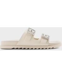 Charles & Keith - Gem-Buckle Double-Strap Sandals - Lyst