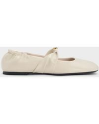 Charles & Keith - Metallic-Accent Twist-Strap Mary Jane Flats - Lyst
