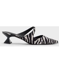 Charles & Keith - Vada Zebra-Print Asymmetric Sculptural Heel Pumps - Lyst