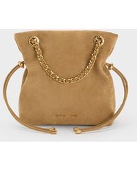 Charles & Keith - Arya Recycled Suede Braided-Strap Double-Handle Crossbody Bag - Lyst