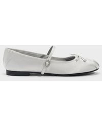 Charles & Keith - Emiko Satin Bow Mary Jane Flats - Lyst