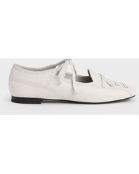 Charles & Keith - Lace-Up Bow Ballet Flats - Lyst