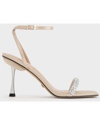 Charles & Keith - Demi Recycled Polyester Embellished Ankle-strap Sandals - Lyst