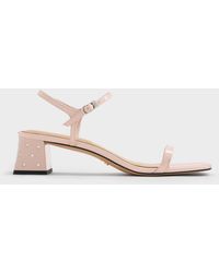 Charles & Keith - Emmaline Patent Leather Crystal Sandals - Lyst