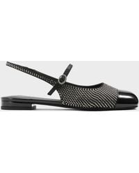 Charles & Keith - Crystal Cap-Toe Mary Jane Flats - Lyst
