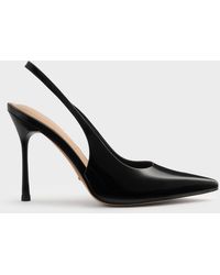 Charles & Keith - Leather Slingback Stiletto Pumps - Lyst