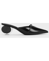 Charles & Keith - Crinkle-Effect Sculptural-Heel Pointed-Toe Mules - Lyst