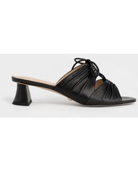 Charles & Keith - Landis Leather Round-toe Mules - Lyst