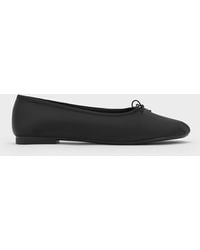 Charles & Keith - Satin Bow Ballet Flats - Lyst