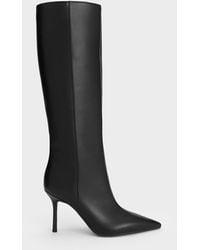 Charles & Keith - Pointed-Toe Stiletto-Heel Knee-High Boots - Lyst