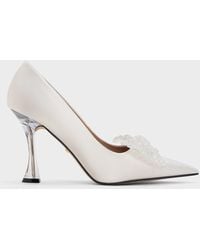 Charles & Keith - Recycled Polyester Beaded Bow Pumps - Lyst