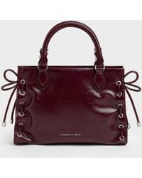 Charles & Keith - Mini Nylah Grommet Lace-Up Tote Bag - Lyst
