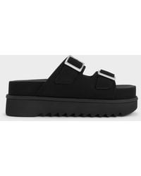 Charles & Keith - Buckled Double-Strap Flatform Sandals - Lyst