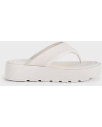 Charles & Keith - V-Strap Flatform Thong Sandals - Lyst