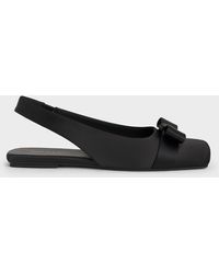 Charles & Keith - Satin Bow Slingback Ballet Flats - Lyst