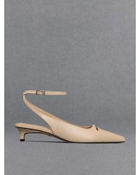 Charles & Keith - Leather Kitten-heel Pumps - Lyst