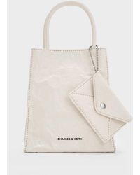 Charles & Keith - Matina Crinkle-effect Elongated Tote Bag - Lyst
