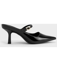 Charles & Keith - Patent Mary Jane Heeled Mules - Lyst