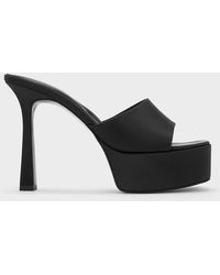 Charles & Keith - Satin High-Heel Platform Mules - Lyst