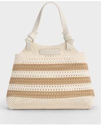 Charles & Keith - Ida Striped Knotted Handle Tote Bag - Lyst