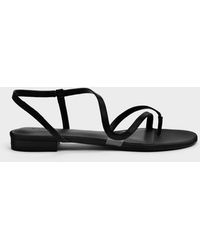 Charles & Keith - Arden Satin Wavy Toe-Ring Sandals - Lyst